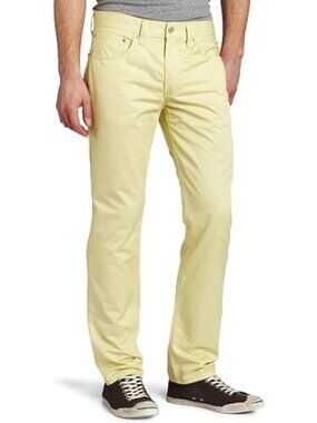 Jack & Jones Jeans Mens Size 16 Slim Fit Skinny Mid Rise Yellow Light Wash